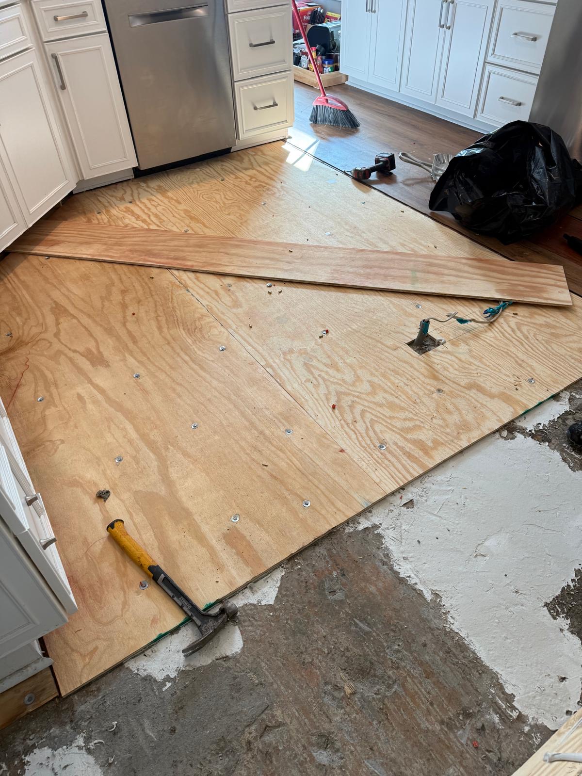 Subfloor demo before flooring