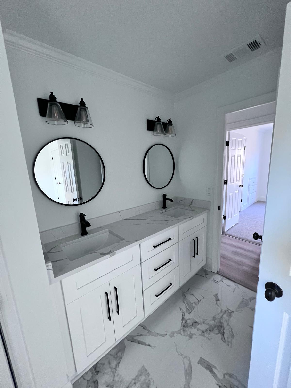 White bathroom vanity cabinets