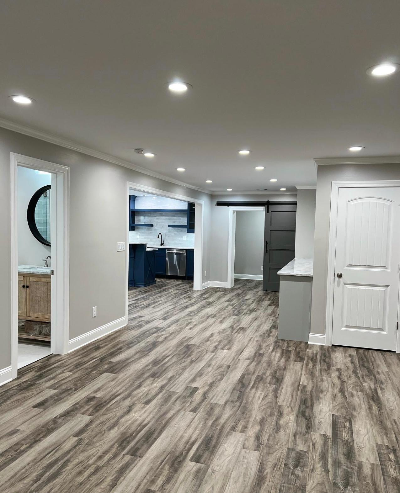 LVP flooring basement remodel
